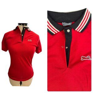 Vintage LeTigre Short Sleeve Women's Polo Shirt Size Small USA Made Red